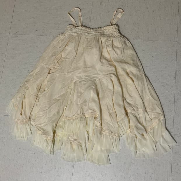 빈티지 연노랑 물결 레이스 원피스🐥🌼👗