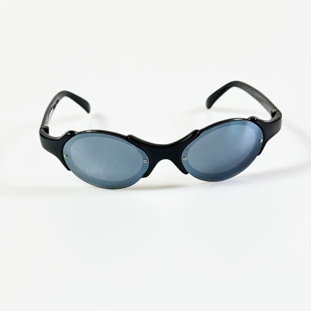 90s OXYGEN 블랙 랩 오벌 프레임 빈티지 선글라스