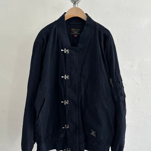 ALPHA INDUSTRIES 알파 인더스트리 네이비 메탈 클립 덱 자켓