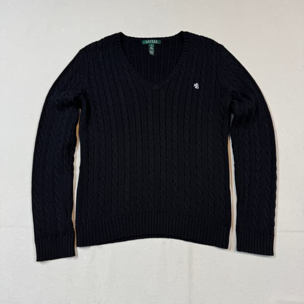 M) 폴로 랄프로렌 케이블 꽈배기 라운드넥 니트