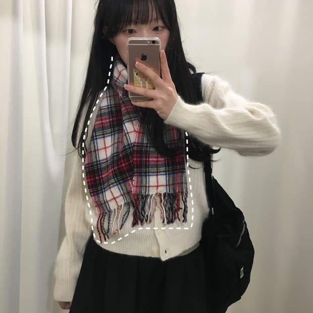 christmas soft check muffler