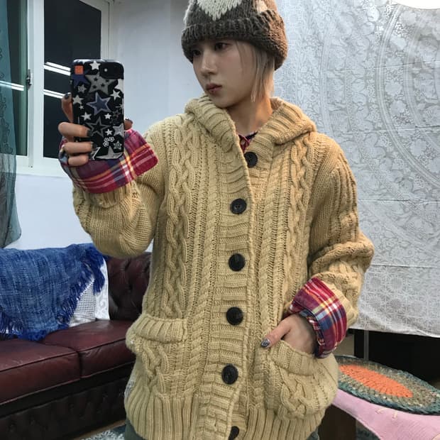 So basic 케이블 니트 가디건