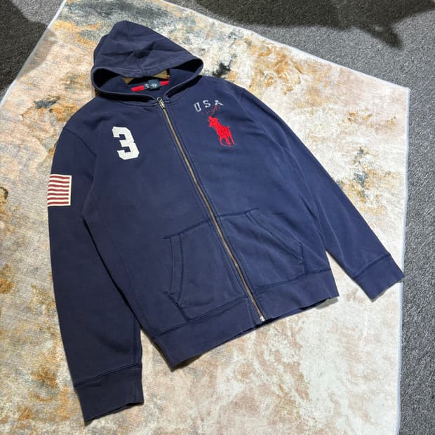 폴로 빅포니3 성조기 후드집업