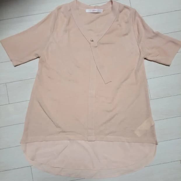 급처새상품!SOUP숲 진주리본피치딸기우유반팔니트 레니본st오즈세컨st