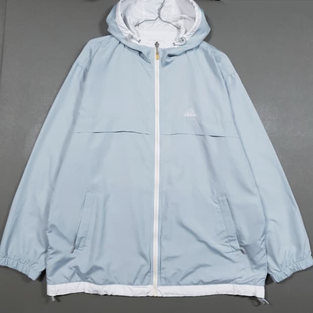 XL) 아디다스 오리지널 90s 올드스쿨 Y2K 민트 바람막이 후드 자켓