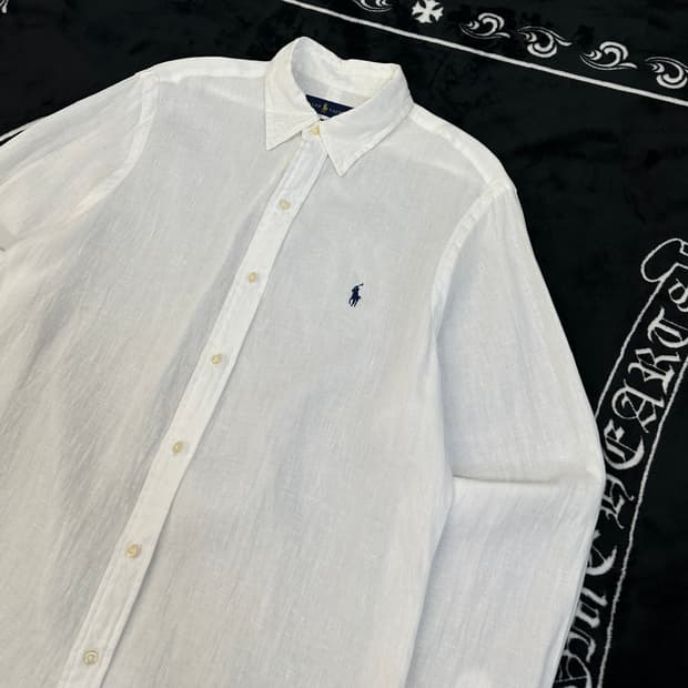 polo 폴로 린넨 화이트 셔츠 