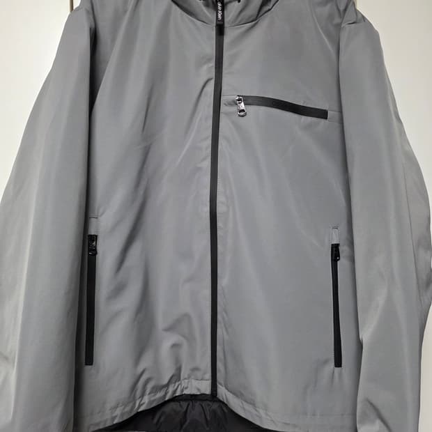 캘빈클라인 그레이 후드 누빔자켓