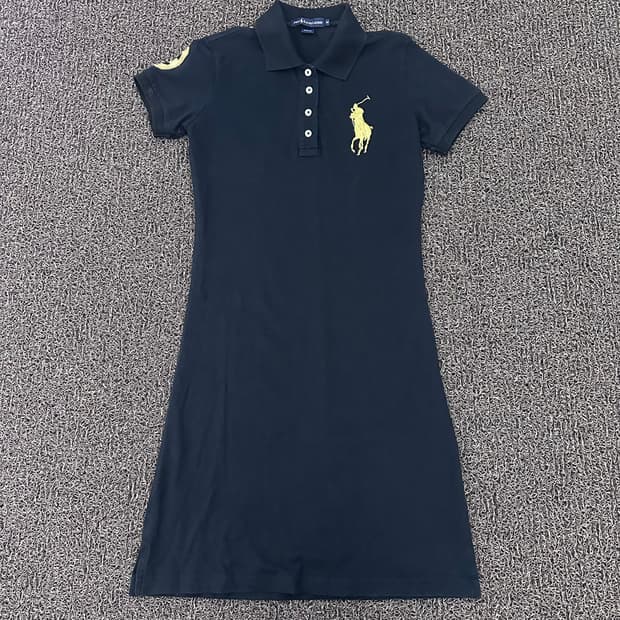 POLO 폴로 랄프로렌 골드 빅포니 여성 롱 원피스 블랙 M