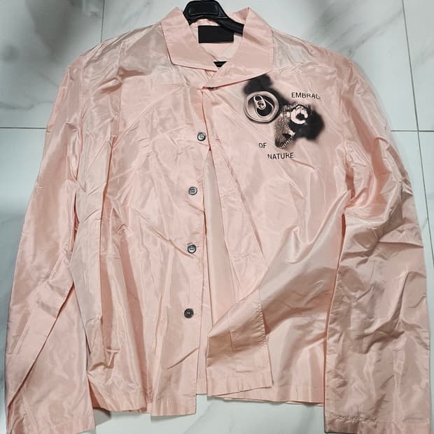 프라다 그래픽 프린트 실크 셔츠