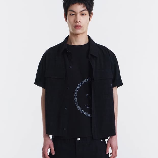 기철 Grain Crop Check Shirt (Black)