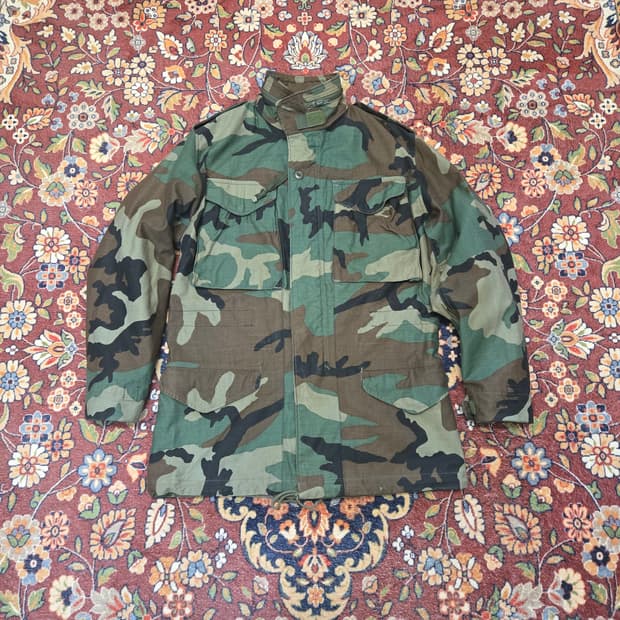 오리지널 US ARMY M65 필드 자켓 우드랜드 (스몰,래귤러)
