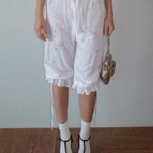 스컬프터 Cottage Cotton Capri Pants White 