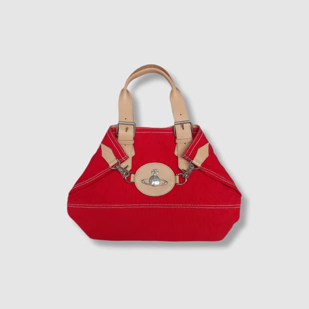 비비안웨스트우드 ORB 캔버스 레더 토트백 (정품)