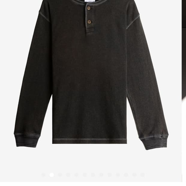 헤이스트 와플 니트 헨리셔츠 빈티지블랙 0사이즈