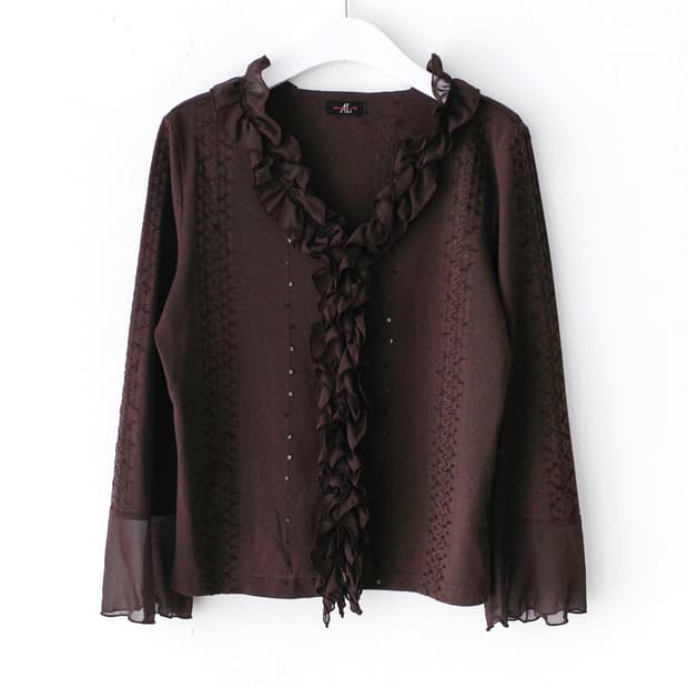 frill sequin long sleeve