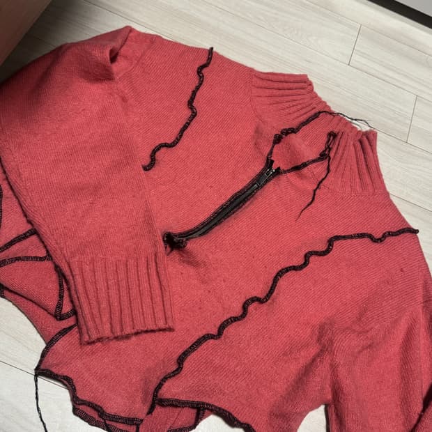 더미스테리어스호텔 빈티지 니트집업 커스텀집업