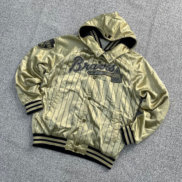 100 엠엘비 레트로 새틴 바시티 자켓 0326M