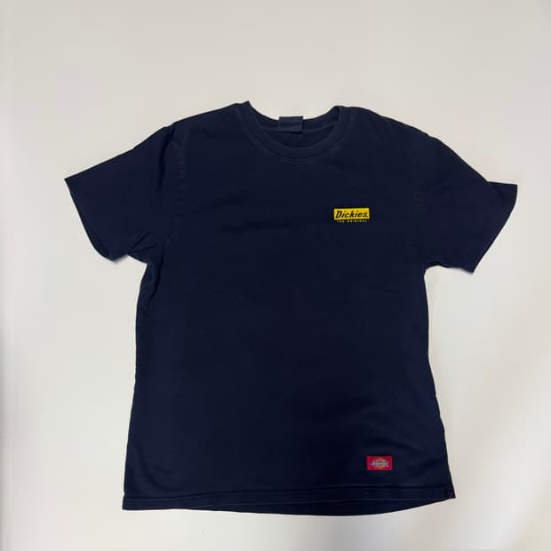 희귀!! 여성 디키즈 Dickies 박스 로고 반팔 티셔츠 L 네이비