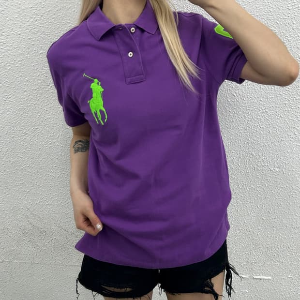 폴로 랄프로렌 그린포니 퍼플 pk반팔 S