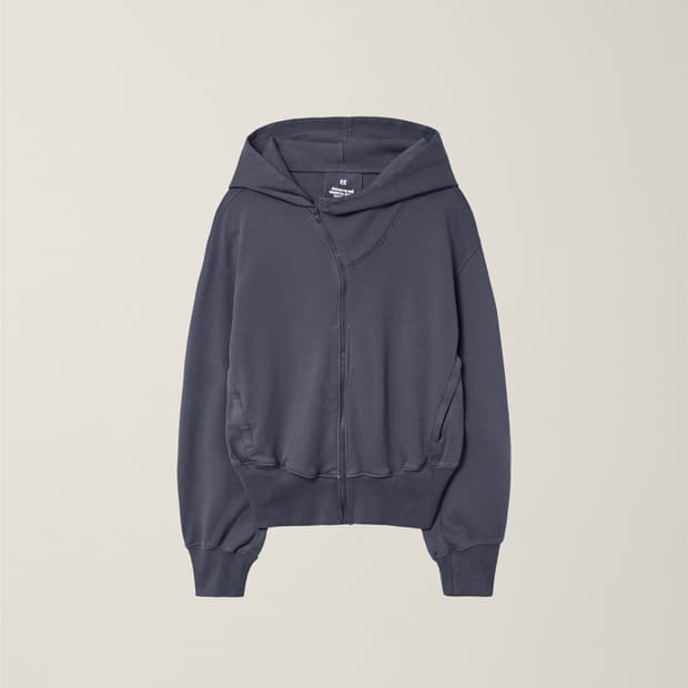 ÉÉ GARMENT DYED CURVED ZIP JACKET