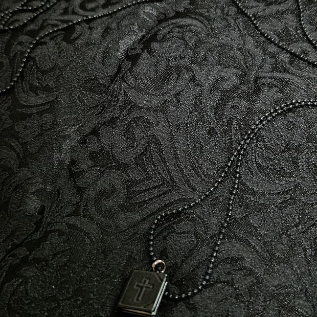 빈티지 고딕펑크 고스 십자가 성경 목걸이