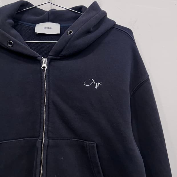 노멜렛 논스트링 헤비코튼 크롭 후드집업