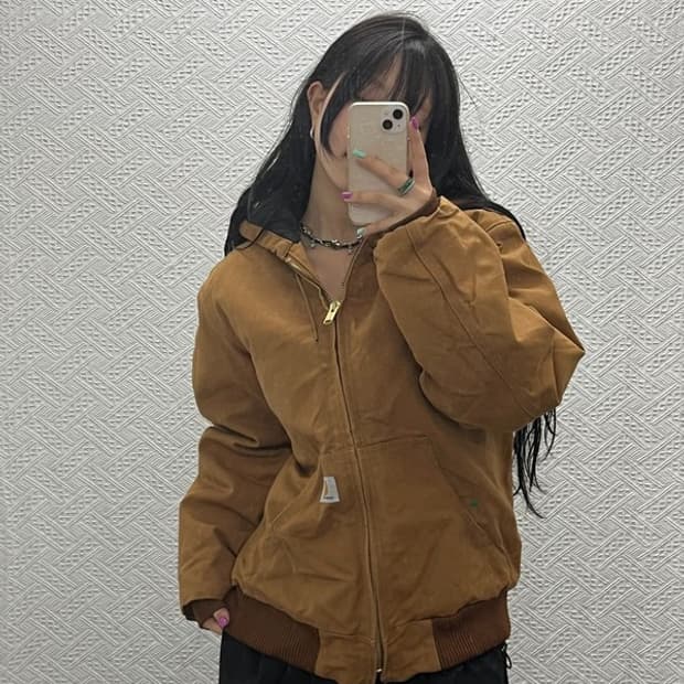 칼하트 올드스쿨 덕액티브 후드 워크 자켓 M C06687