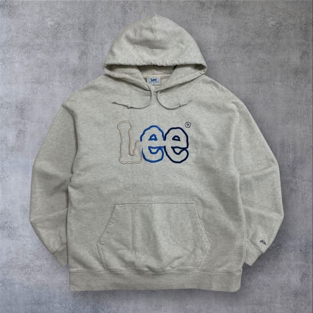 Lee 스펠아웃 빅로고 아이보리 후드티