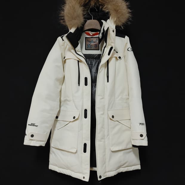 EiDER 아이더 여성 아이보리 거위털 후드 패딩