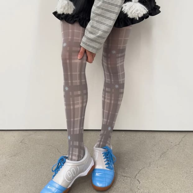 타입서비스 Frost Plaid Tights Gray