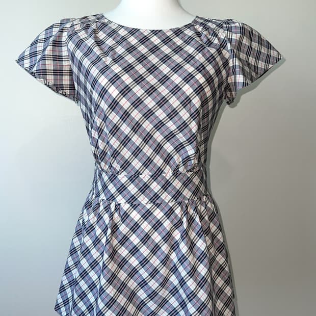 burberry check long blouse