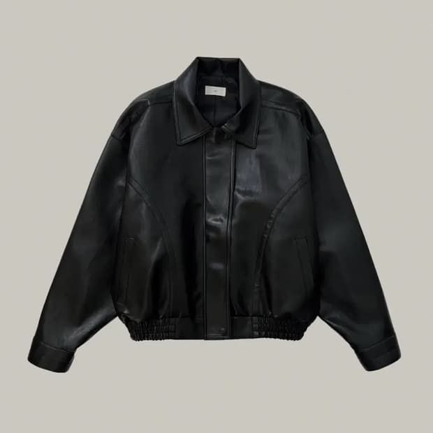 ugst 어그스트 비건 레더 블루종 자켓