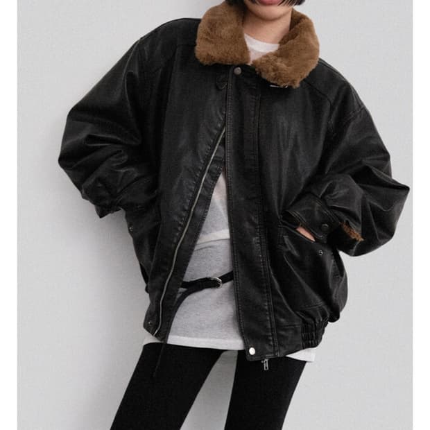 어텀 로건 퍼 무스탕 점퍼