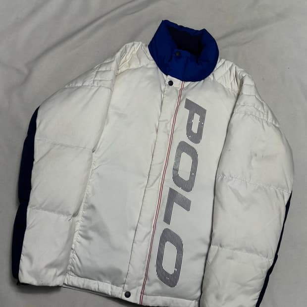 100 폴로 90‘s 레이싱 구스다운 패딩