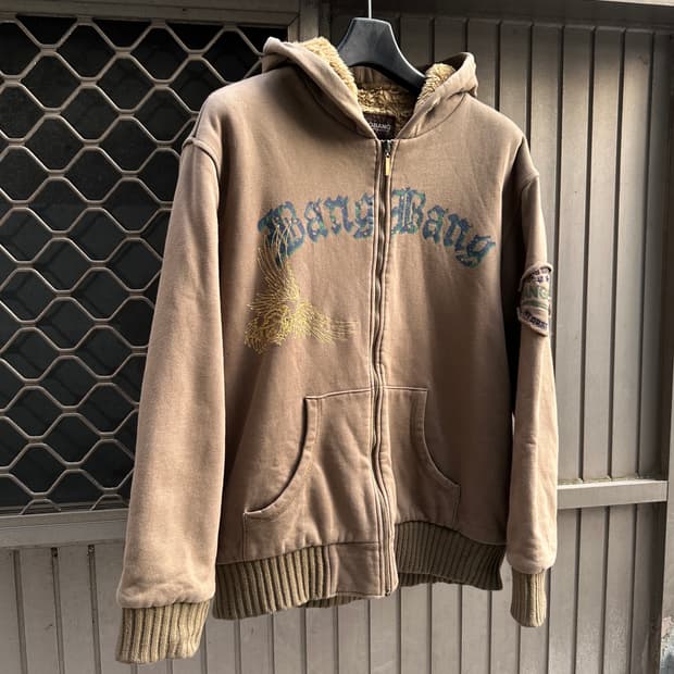 BANG BANG gothic eagle printing fur hood