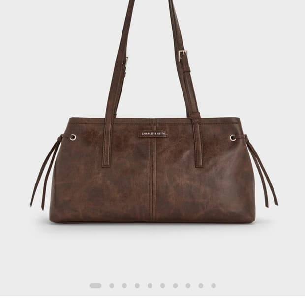 찰스앤키스 브라운 숄더백 가을 갈색 가방 노안 이롱게이티드-핸들