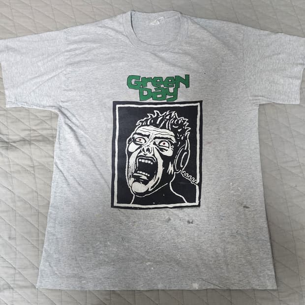 [L] 90s 그린데이 Green Day 1994 빈티지 밴드티. 페인팅