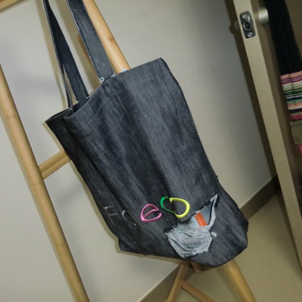 Two-way denim bag