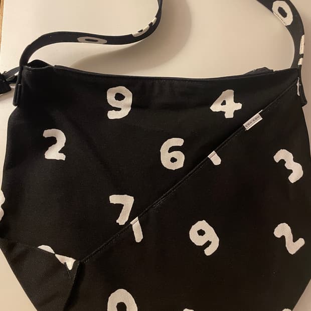 소우소우 캔버스 가마구치 숫자 패턴 숄더백 토트백