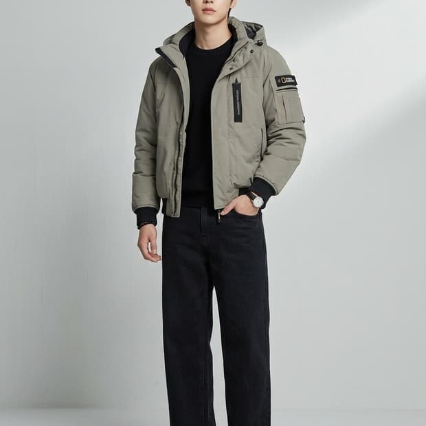 내셔널지오그래픽 유틸리티 덕다운 숏패딩