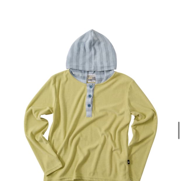 Hooded Henley Tee _lime