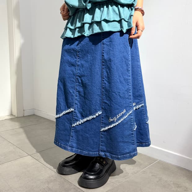 드러그스토어 모리걸 데님 스커트