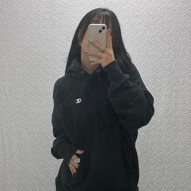 챔피언 리버스위브 올드스쿨 패치로고 약기모 후드티 L C07280