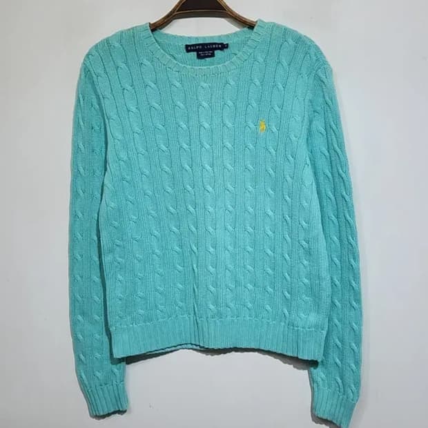 (M) 랄프로렌 폴로 케이블 니트 파스텔 꽈배기 스웨터 