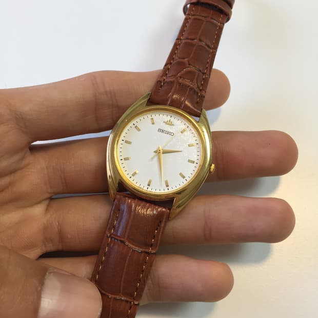 80s seiko gold snow flake dial quartz