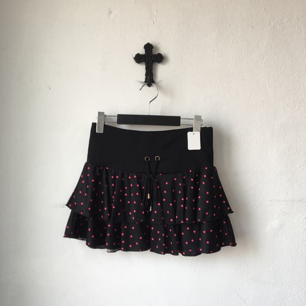 Dot pattern layer mini skirt