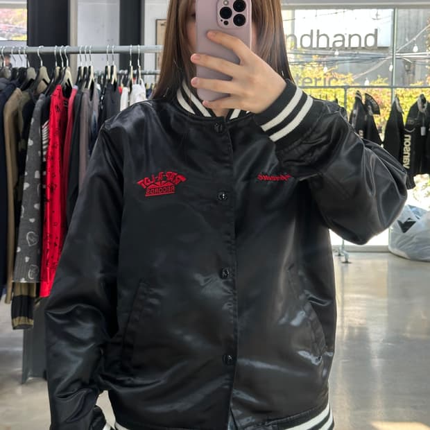 슈프림 x Rap-A-Lot 레코즈 새틴 클럽 바시티자켓 