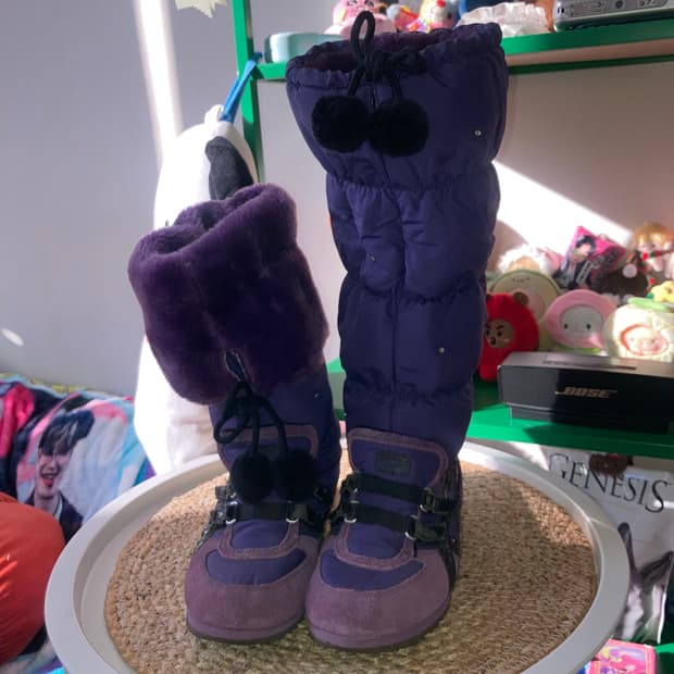 오니츠카 타이거 갸루 하구미 사와코 하치 나나 레그워머 큐빅 부츠 235