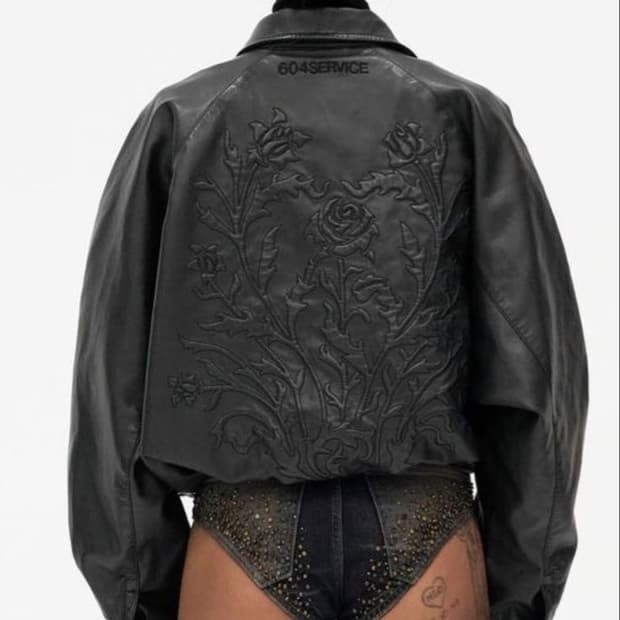 604service rose leather jacket