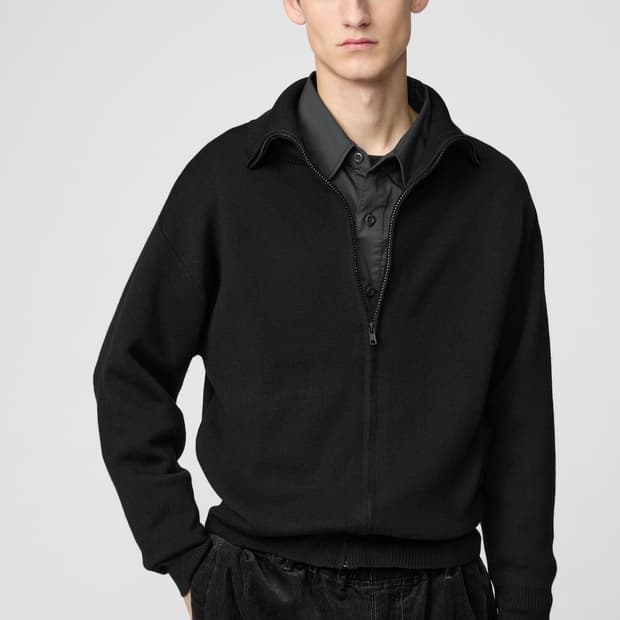 (구매) 유니클로 더블페이스집업재킷 블랙 M